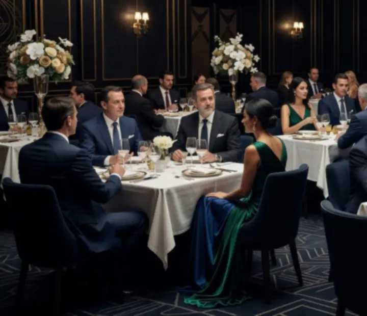Gala biznesowa w luksusowym wnętrzu restauracji