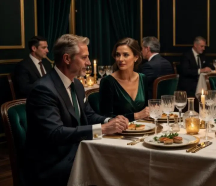 Cinematyczna scena wykwintnej kolacji w restauracji Nocaristello